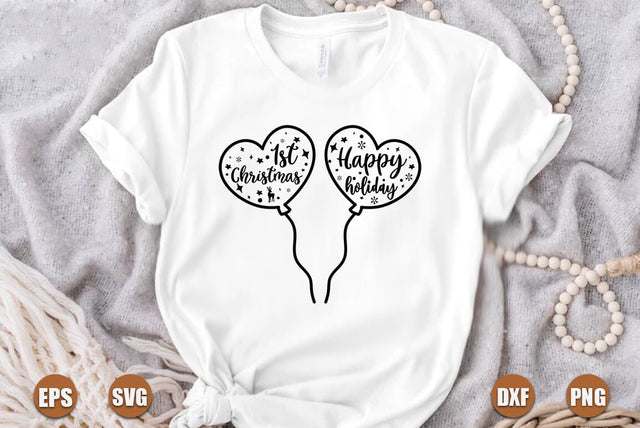 Christmas SVG Design, happy holiday my 1st christmas SVG FiveStarCrafting 