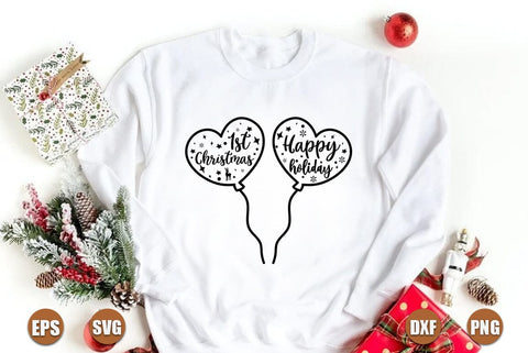 Christmas SVG Design, happy holiday my 1st christmas SVG FiveStarCrafting 