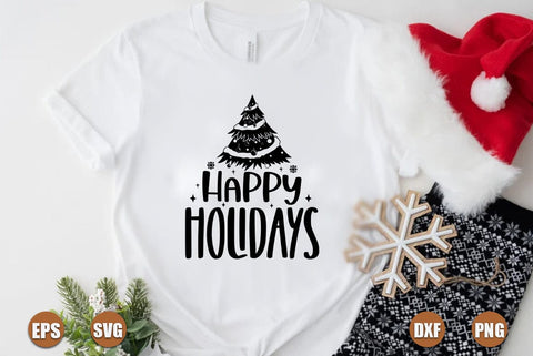 Christmas SVG Design, Happy Holidays SVG FiveStarCrafting 