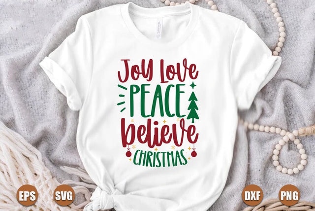 Christmas SVG Design, Joy Love Peace Believe Christmas SVG FiveStarCrafting 