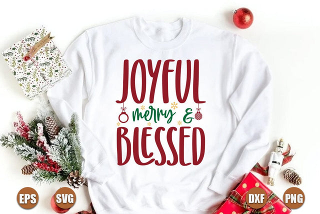 Christmas SVG Design, Joyful merry and blessed SVG FiveStarCrafting 