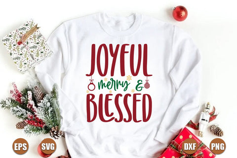 Christmas SVG Design, Joyful merry and blessed SVG FiveStarCrafting 
