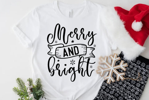 Christmas SVG Design, Merry and bright SVG FiveStarCrafting 