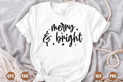 Christmas SVG Design, Merry and bright SVG FiveStarCrafting 