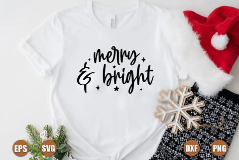 Christmas SVG Design, Merry and bright SVG FiveStarCrafting 