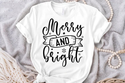 Christmas SVG Design, Merry and bright SVG FiveStarCrafting 