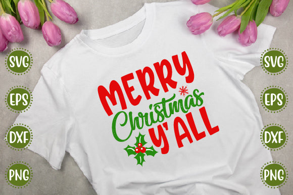 Christmas Svg Design Merry Christmas Y'all SVG SH_Tee store 