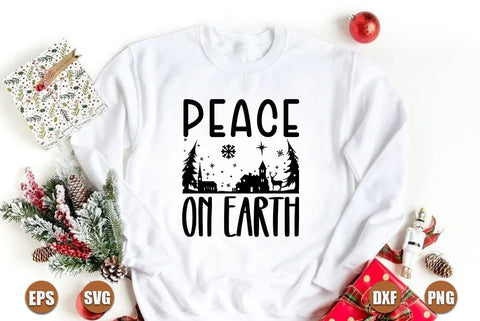 Christmas SVG Design, Peace on Earth SVG FiveStarCrafting 
