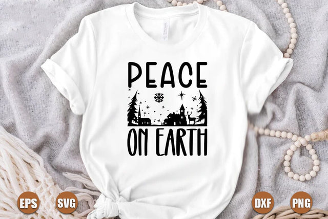 Christmas SVG Design, Peace on Earth SVG FiveStarCrafting 