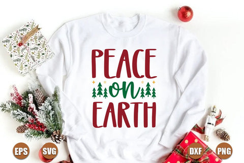 Christmas SVG Design, Peace on earth SVG FiveStarCrafting 