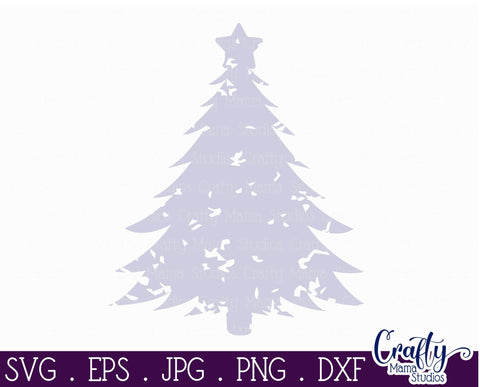 Christmas SVG - Distressed Svg - Grunge Christmas Tree SVG - Christmas Tree Svg SVG Crafty Mama Studios 