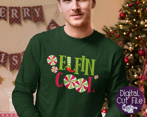 Christmas Svg - Elf Svg - Elfin Cool Svg - Kid's Christmas SVG Crafty Mama Studios 