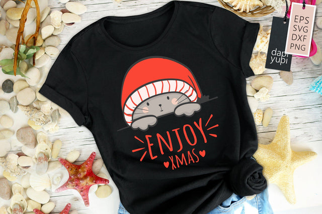Christmas SVG Enjoy Xmas Cat Quotes SVG dapiyupi store 
