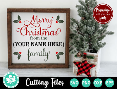 Christmas SVG | Family Name Sign SVG TrueNorthImagesCA 