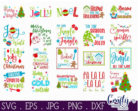 Christmas Svg, Farmhouse Christmas Sign Bundle, Bright Santa SVG Crafty Mama Studios 