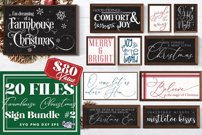 Christmas Svg, Farmhouse Christmas Sign Bundle, Farmhouse #2 SVG Crafty Mama Studios 