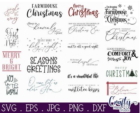 Christmas Svg, Farmhouse Christmas Sign Bundle, Farmhouse #2 SVG Crafty Mama Studios 