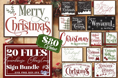 Christmas Svg, Farmhouse Christmas Sign Bundle, Farmhouse #3 SVG Crafty Mama Studios 