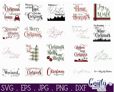 Christmas Svg, Farmhouse Christmas Sign Bundle, Farmhouse #3 SVG Crafty Mama Studios 