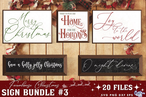 Christmas Svg, Farmhouse Christmas Sign Bundle, Farmhouse #3 SVG Crafty Mama Studios 