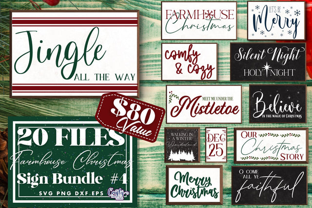 Christmas Svg, Farmhouse Christmas Sign Bundle, Farmhouse #4 SVG Crafty Mama Studios 