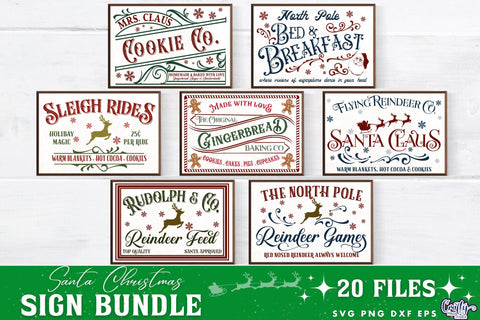 Christmas Svg, Farmhouse Christmas Sign Bundle, Santa Claus SVG Crafty Mama Studios 