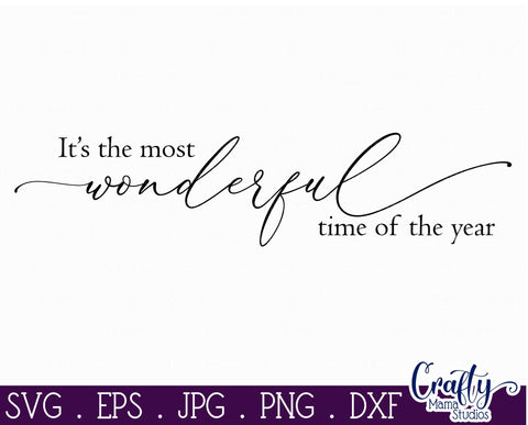 Christmas Svg, Farmhouse, Most Wonderful Time Of The Year SVG Crafty Mama Studios 