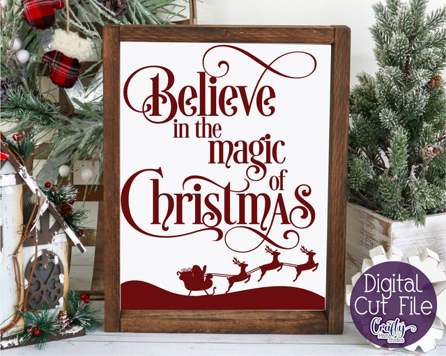 Christmas Svg, Farmhouse Svg, Believe In The Magic Cut File SVG Crafty Mama Studios 