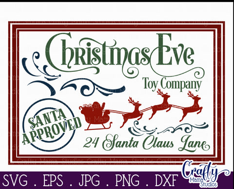 Christmas Svg, Farmhouse Svg, Christmas Eve Toy Company SVG Crafty Mama Studios 