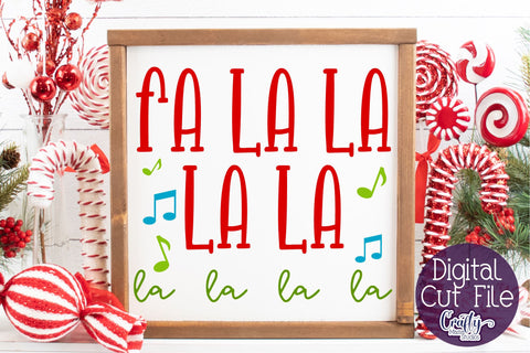 Christmas Svg, Farmhouse Svg, Fa La La La La Cut File SVG Crafty Mama Studios 