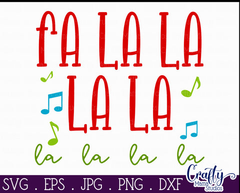 Christmas Svg, Farmhouse Svg, Fa La La La La Cut File SVG Crafty Mama Studios 