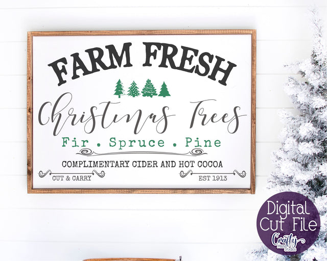 Christmas Svg, Farmhouse Svg, Farm Fresh Christmas Trees Svg SVG Crafty Mama Studios 