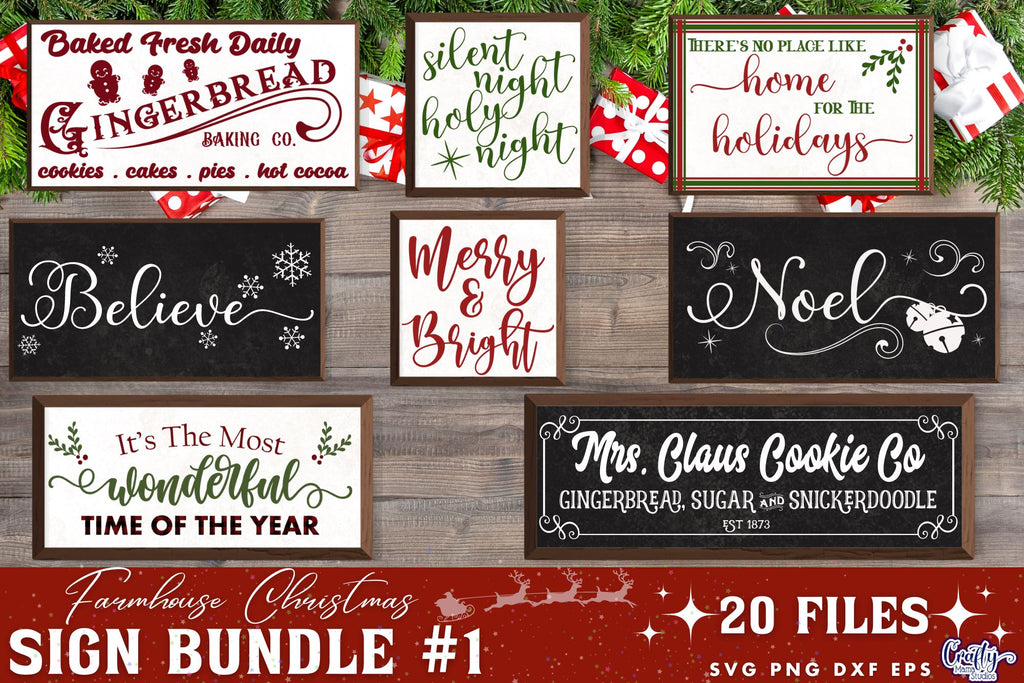 Christmas Svg, Farmhouse Svg Farmhouse Christmas Sign Bundle - So Fontsy