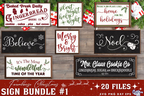 Christmas Svg, Farmhouse Svg Farmhouse Christmas Sign Bundle SVG Crafty Mama Studios 
