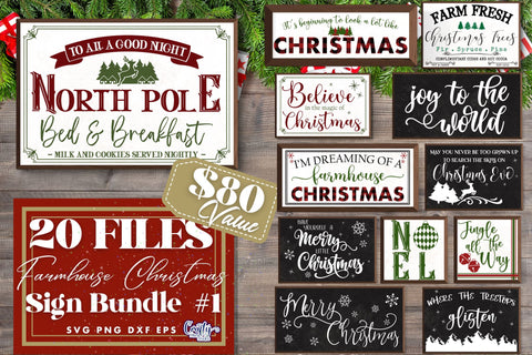 Christmas Svg, Farmhouse Svg Farmhouse Christmas Sign Bundle SVG Crafty Mama Studios 