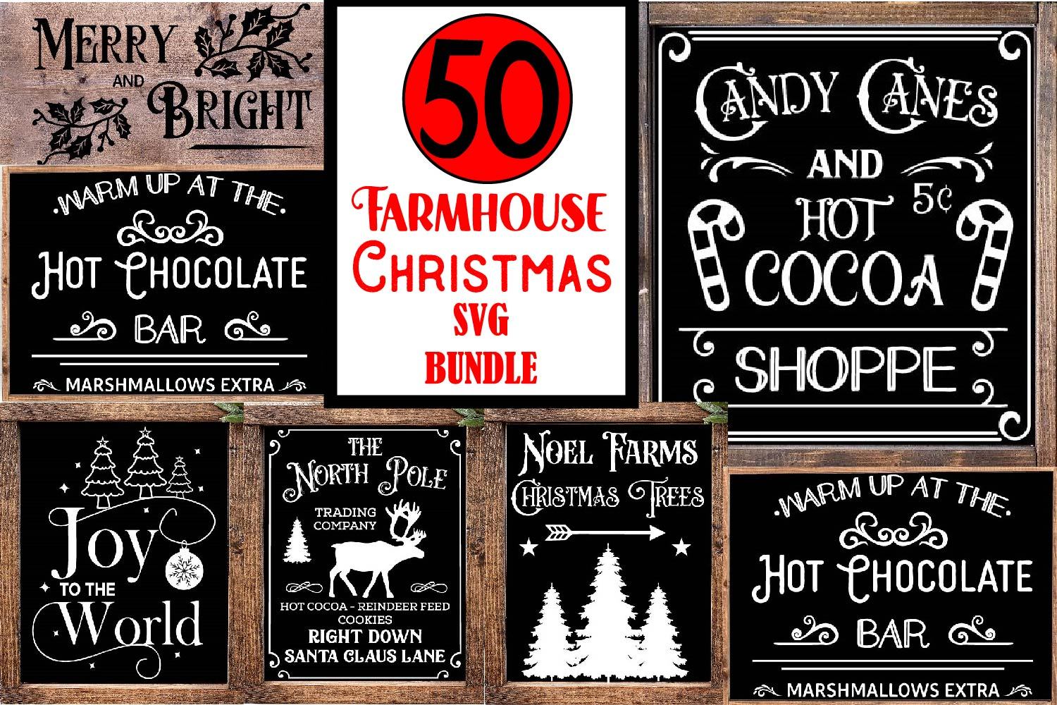 Christmas Svg, Farmhouse Svg Farmhouse Christmas Sign Bundle - So Fontsy