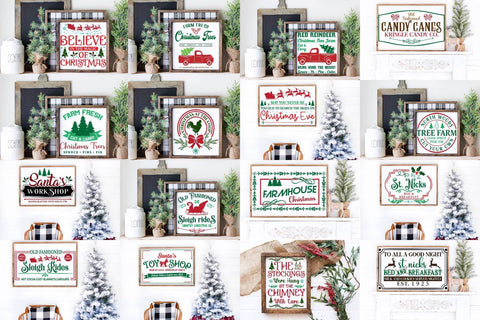 Christmas Svg, Farmhouse Svg, Farmhouse Christmas ,Sign Bundle SVG Paper Switch 
