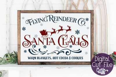 Christmas Svg, Farmhouse Svg, Flying Reindeer Co Cut File SVG Crafty Mama Studios 
