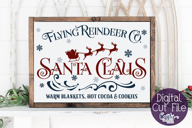 Christmas Svg, Farmhouse Svg, Flying Reindeer Co Cut File SVG Crafty Mama Studios 