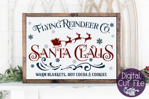 Christmas Svg, Farmhouse Svg, Flying Reindeer Co Cut File SVG Crafty Mama Studios 