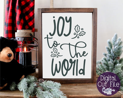 Christmas Svg, Farmhouse Svg, Joy To The World Cut File SVG Crafty Mama Studios 