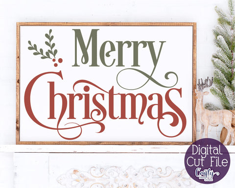 Christmas Svg, Farmhouse Svg, Merry Christmas Cut File SVG Crafty Mama Studios 