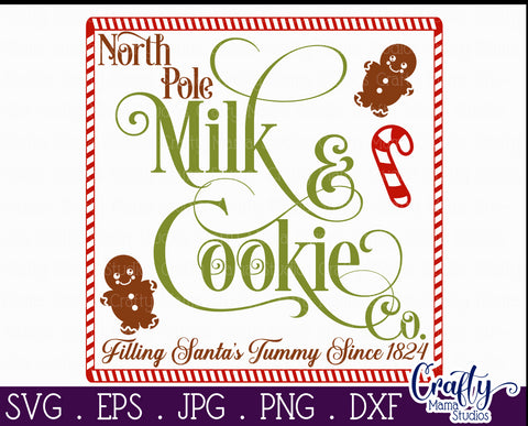 Christmas Svg, Farmhouse Svg, Milk And Cookie Company File SVG Crafty Mama Studios 