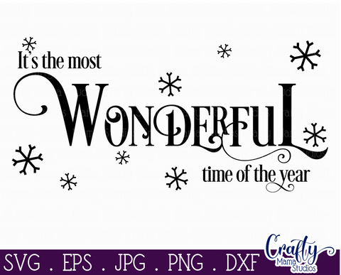 Christmas Svg, Farmhouse Svg Most Wonderful Time Of The Year SVG Crafty Mama Studios 