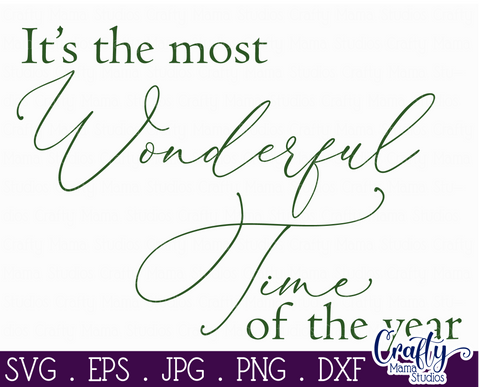 Christmas Svg, Farmhouse Svg Most Wonderful Time Of The Year SVG Crafty Mama Studios 