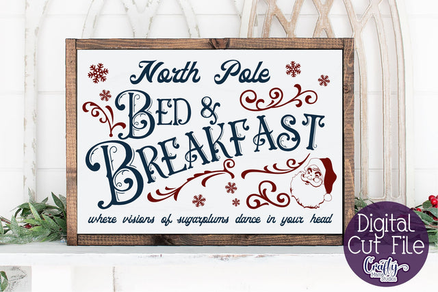 Christmas Svg, Farmhouse Svg, North Pole Bed And Breakfast SVG Crafty Mama Studios 