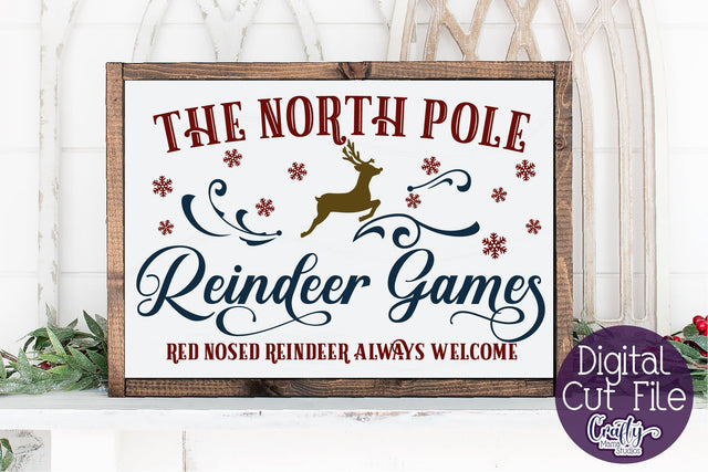 Christmas Svg, Farmhouse Svg, North Pole Reindeer Games File SVG Crafty Mama Studios 