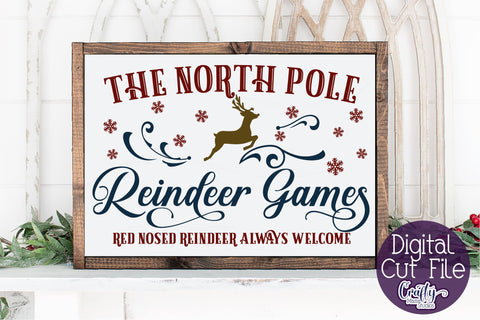 Christmas Svg, Farmhouse Svg, North Pole Reindeer Games File SVG Crafty Mama Studios 