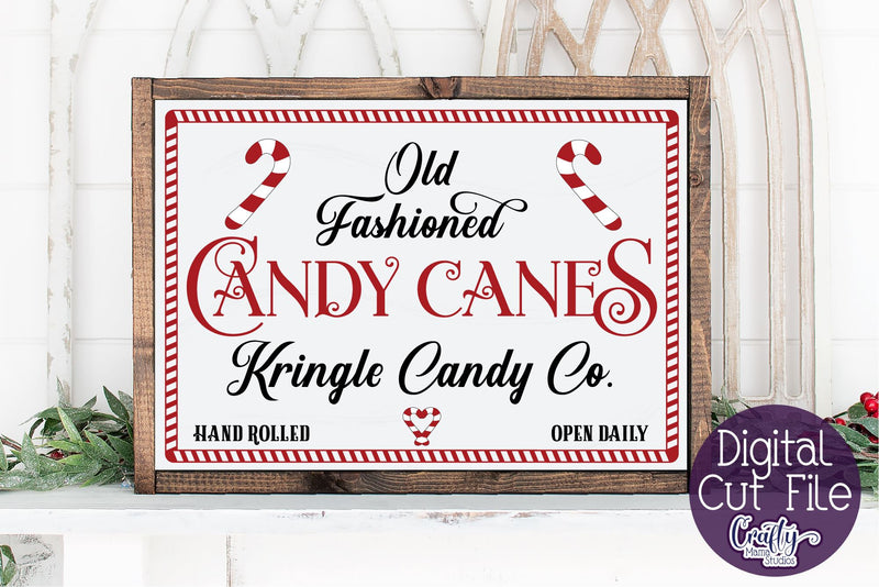 Christmas Svg, Farmhouse Svg, Old Fashioned Candy Canes File SVG Crafty Mama Studios 