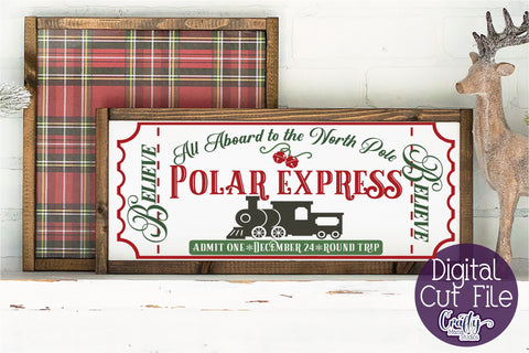 Christmas Svg, Farmhouse Svg, Polar Express Train Ticket SVG Crafty Mama Studios 